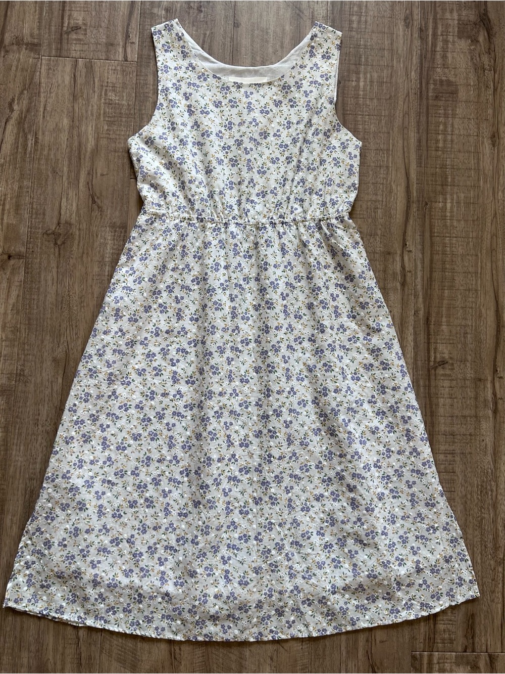 Pink Martini Forget Me Not Dress Blue White Purple Floral Print 100% cotton midi - Picture 4 of 8